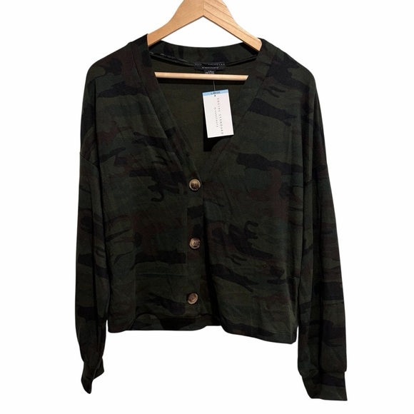 Social Standard By Sanctuary Sweaters - Social Standard by Sanctuary Camo Large Button-Up Cardigan NWT